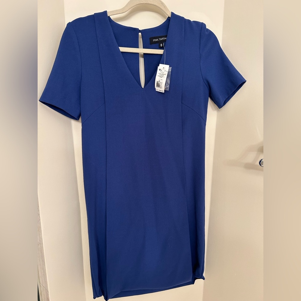 Pink Tartan Royal Blue Midi Dress